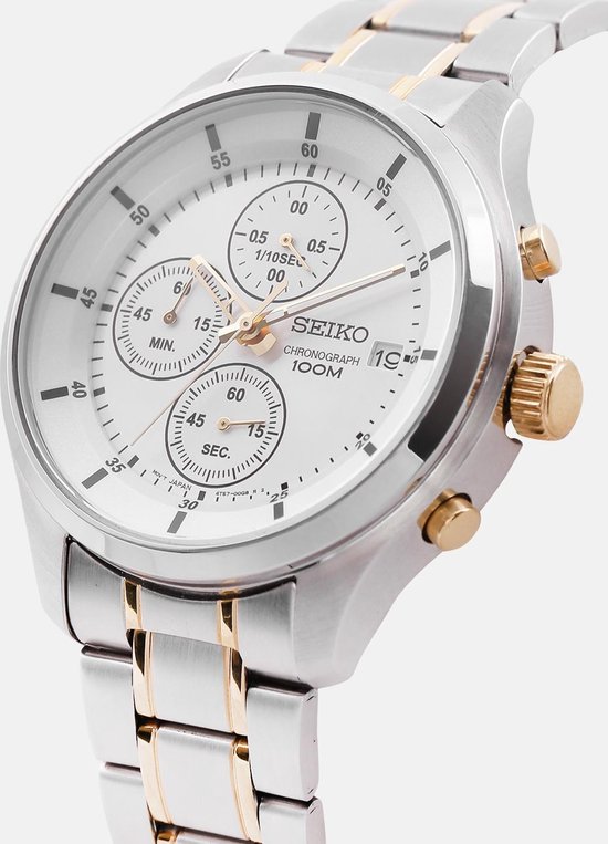 SEIKO SKS541P1-Horloge-Staal- Zilverkleurig/Goudkleurig-Ø 43 mm | bol.com