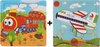 foto van 2 Houten Puzzels van 9 stukjes | Legpuzzels | Trein en Vliegtuig | Kinderen | Peuters | Kleuters