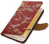 Mobieletelefoonhoesje.nl - Bloem Bookstyle Hoesje voor Samsung Galaxy J1 (2016) Rood