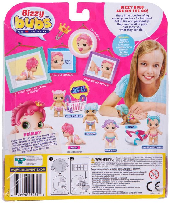 Little Live Bizzy Bubs Kruipende Baby Primmy Speelfiguur bol