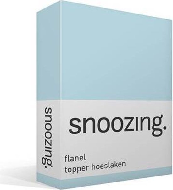 Snoozing - Flanel - Hoeslaken - Topper - Lits-jumeaux - 180x210/220 cm - Hemel