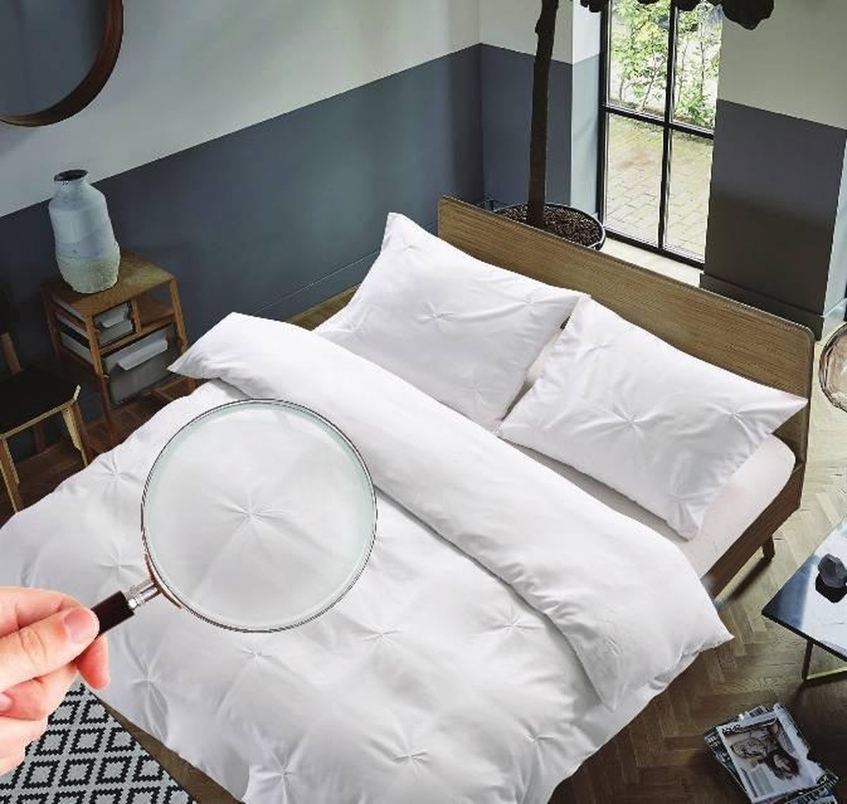 Zydante - Dekbedovertrek - Hotel Home Collection - Brighton - Wit / 200x200