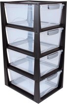 Ladenkast 4 x 11 ltr. zwart stapelbaar 4 dlg. Sunware