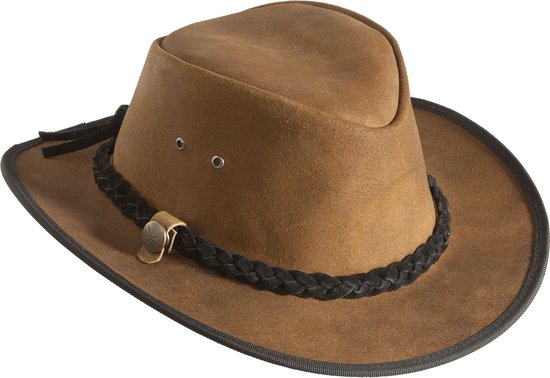 Chapeau de pays en cuir / 2XL / Camel