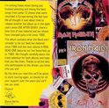 Collage van albumhoezen, stickers en handgeschreven tekst van Iron Maiden en hun 'A Real Live One' album.