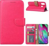 Boekmodel Hoesje Samsung Galaxy A40 - Donkerroze