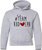 Team Rudolph Kersttrui | grijs met kap | 12-14 jaar = 152 |