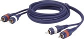 Dap Audio RCA Kabel 3m - 2x RCA Male naar 2x RCA Male - Tulp kabel 3m