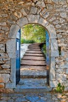 Tuinposter - Griekse poort doorkijk 21