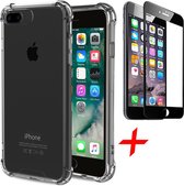 iPhone 7 Plus / 8 Plus Hoesje + Screenprotector Full-Screen - Transparant Shockproof Case - iCall