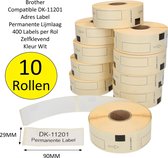 10 Stuks DK-11201 Compatibele Labels voor Enveloppen Dozen en andere Verpakkingsmaterialen – 10x5x10cm | Enveloppelabels