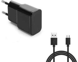 Gebra 5V 2A 10W 1 poort USB Oplader Adapter Sony Xperia XZ2, XZ2 Compact, XZ1, XZ1 Compact,X Compact, XZ1, XA2, XA2 Ultra, XZ Premium, XZs, XA1 Ultra, XA1(Plus), L1, L2, X Performance, Z5 compact + 2 Meter TYPE C - USB C Kabel Zwart