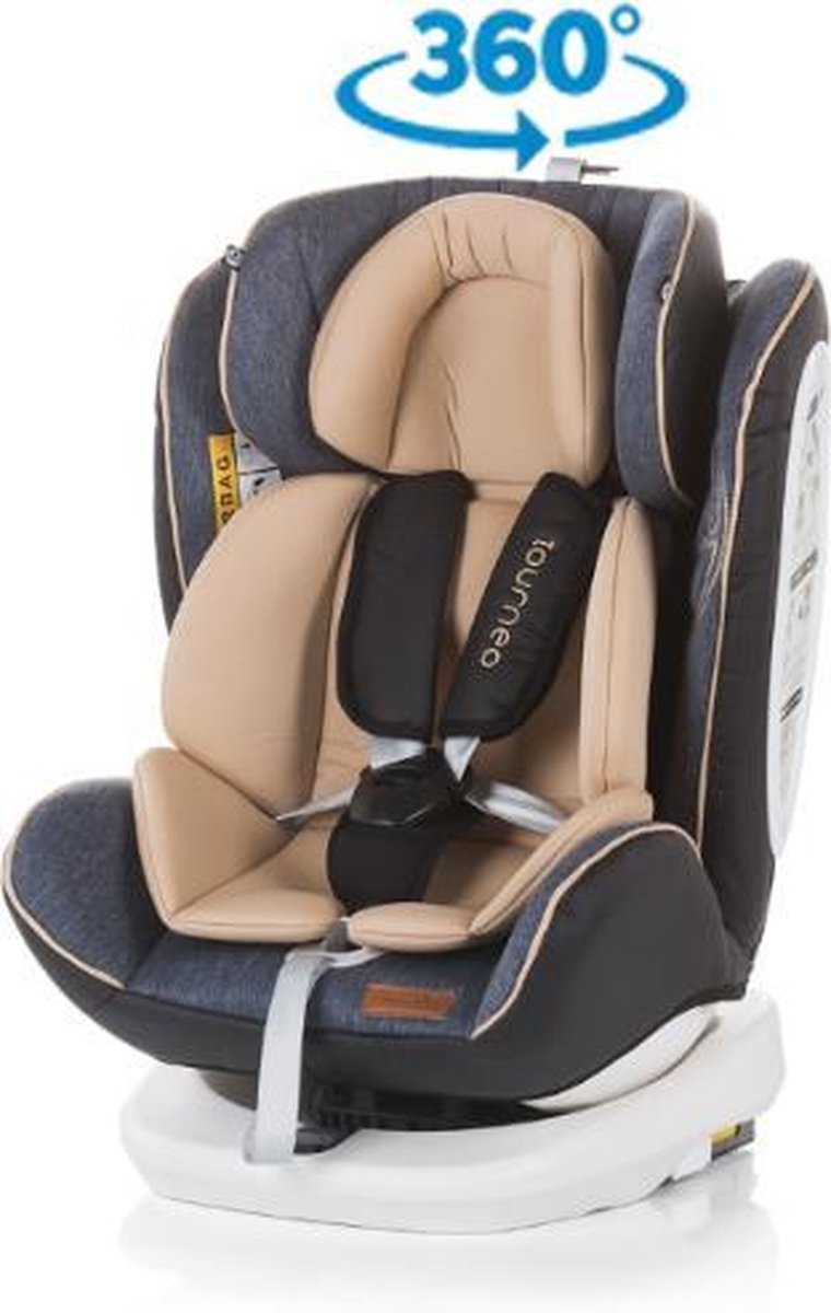 Lorelli NEBULA Autostoel Isofix Groep 0 1 2 3 Draaibaar Vanaf De Geboorte Tot 12 Jaar Grey Crowns