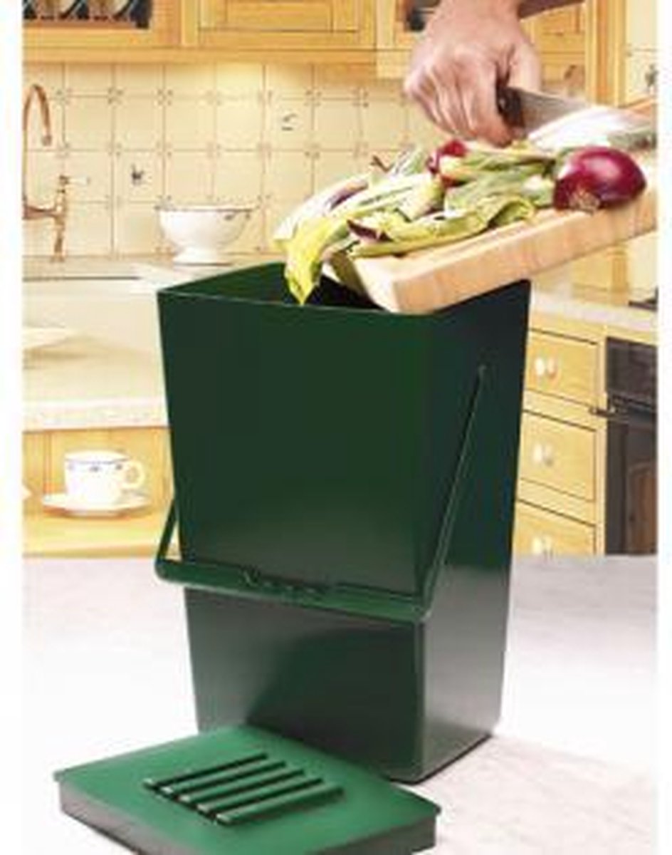 Bac à compost - Pour les déchets quotidiens dans la cuisine - Insert  intérieur amovible inodore - Bac avec couvercle (