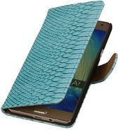 Mobieletelefoonhoesje.nl - Samsung Galaxy A7 Hoesje Slang Bookstyle Turquoise