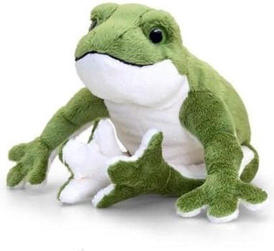 keel-toys-pluche-groene-knuffel-kikker-met-geluid-30-cm-bol