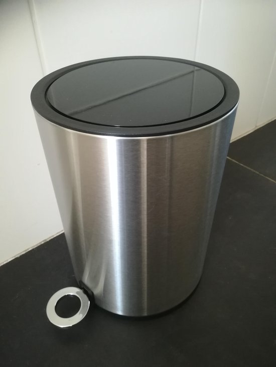 profiel Vertolking Jachtluipaard Pedaalemmer mat RVS 3 liter met zwarte deksel / afvalbakje / prullenbak |  bol.com