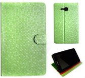 Samsung Galaxy Tab 3 T110 Diamond book cover case 7.0 Inch Groen Green