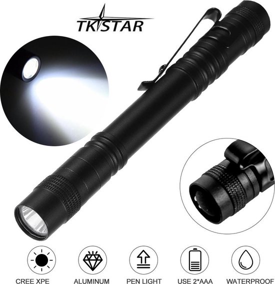 TKSTAR Draagbaar mini LED ZakLamp - 1000 Lumen - Flashlight |Zwart |  inclusief Lamp... | bol.com