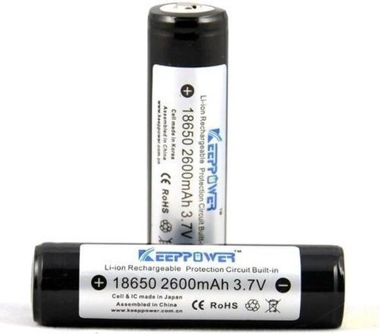1 KeepPower 18650 2600mAh Oplaadbare batterij |