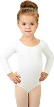 Elowel Wit  Meisjes Gymnastiek/Turnpakje met lange mouwen 116-128