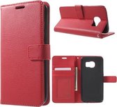 Litchi Cover wallet case hoesje Samsung Galaxy S7 Edge rood