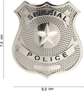Embleem metaal Special Police zilver pin