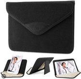 iPad Canvas Enveloppe 10.1 inch Tablet Case, Hoesje, Cover Black