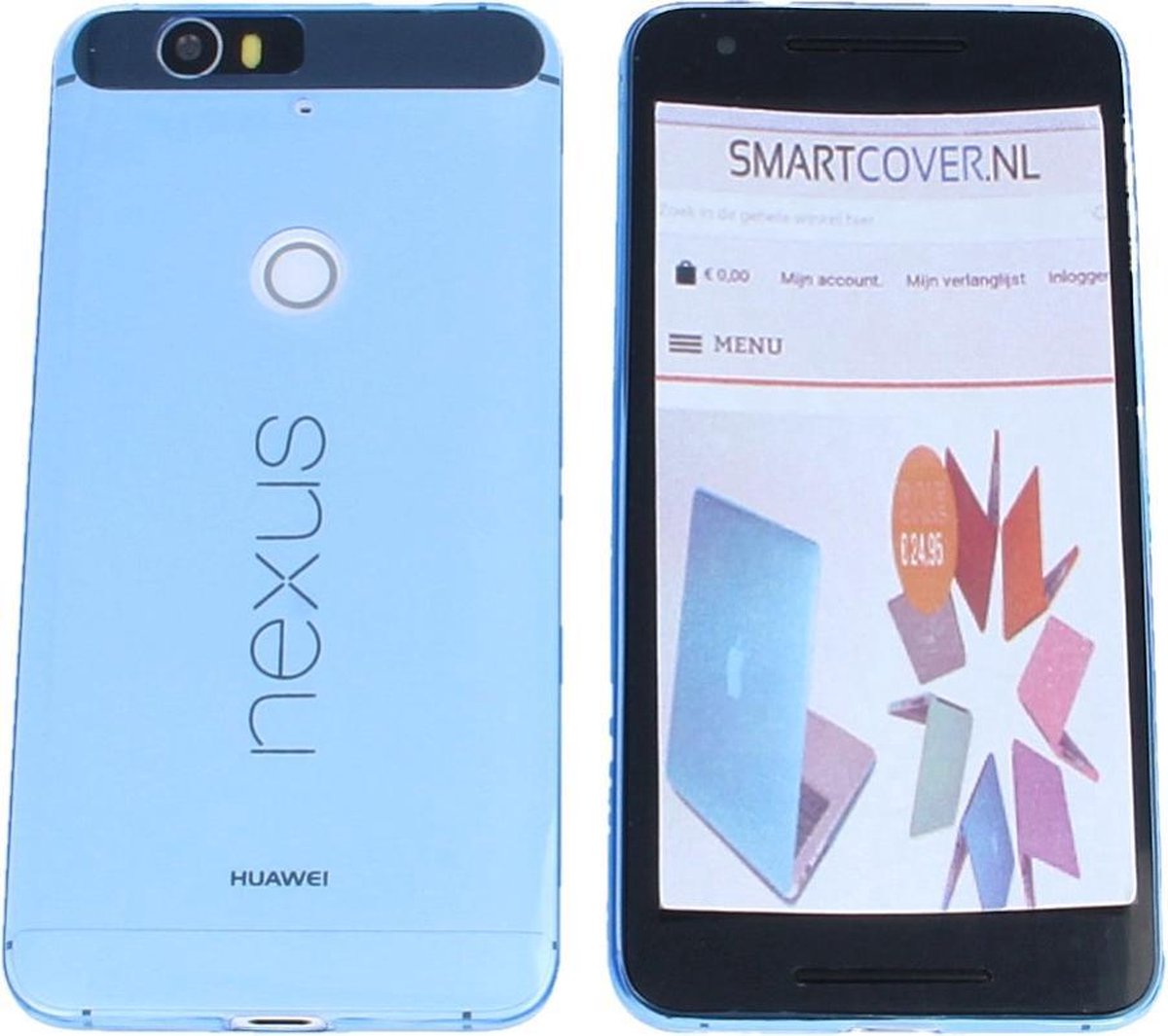 Huawei Nexus 6P, 0.35mm Ultra Thin Matte Soft Back Skin case Transparant Blauw Blue