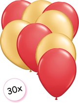 Ballonnen Rood & Goud 30 stuks 27 cm