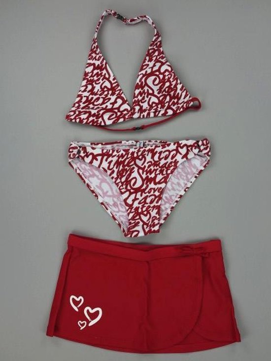 prioriteit Kansen Paradox Losan meisjeskleding - Rode bikini set (3 delig) met print - maat 128 |  bol.com