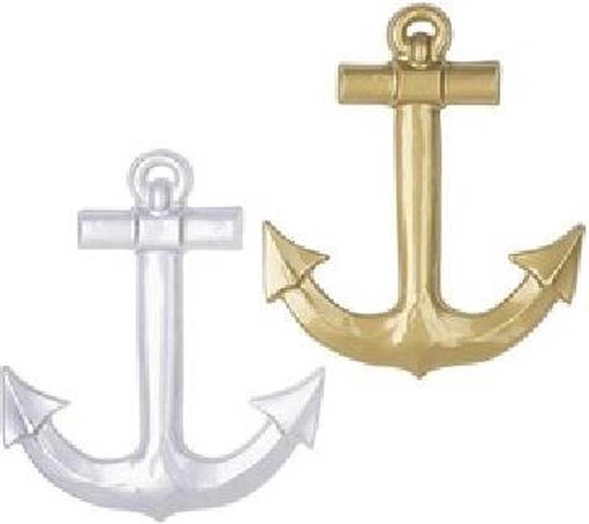 Widmann Decoratie 3D anker - PVC - 50 cm - Maritieme thema decoratie - muurdecoratie Zilver