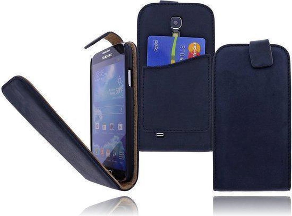 Devills Crazy Black Samsung Galaxy S4 Lederen Flip Case Hoesje