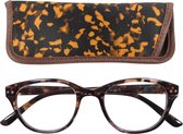 Lilly&June Leesbril Zwart en Oranje +1.5 - Met Bijpassend Etui