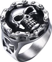 Edelstaal Skull ring Mendes Jewelry-19mm