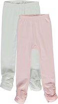 Dirkje Meisjes Leggings (2stuks) Lichtroze en Wit - Maat 110