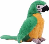 Pluche papegaai knuffel groen 24 cm