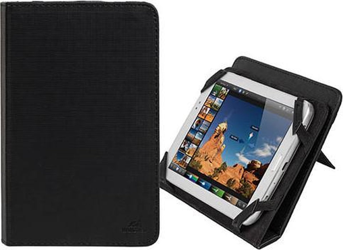 RivaCase 3212 - Universele Tablet hoes + Standaard - 7 Inch (Acer Iconia Talk B1-723 / Asus ZenPad C 7.0 Z170CG / Huawei MediaPad X2 / Lenovo Phab PB1-750M / Samsung Galaxy Tab 4 SM-T230)- Zwart
