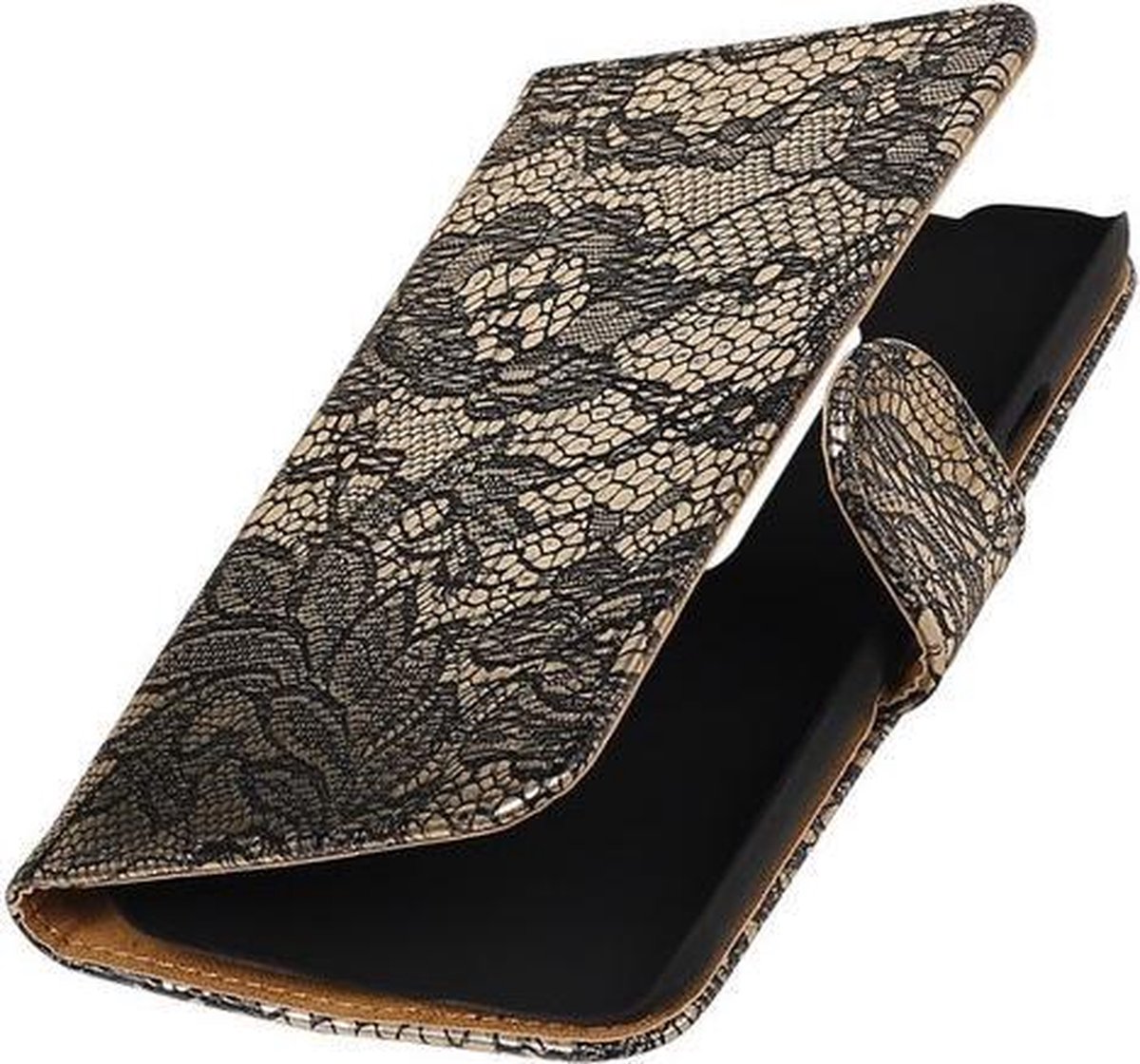Motorola Moto G (3rd gen) - Lace/Kant Zwart Bookstyle Hoesje