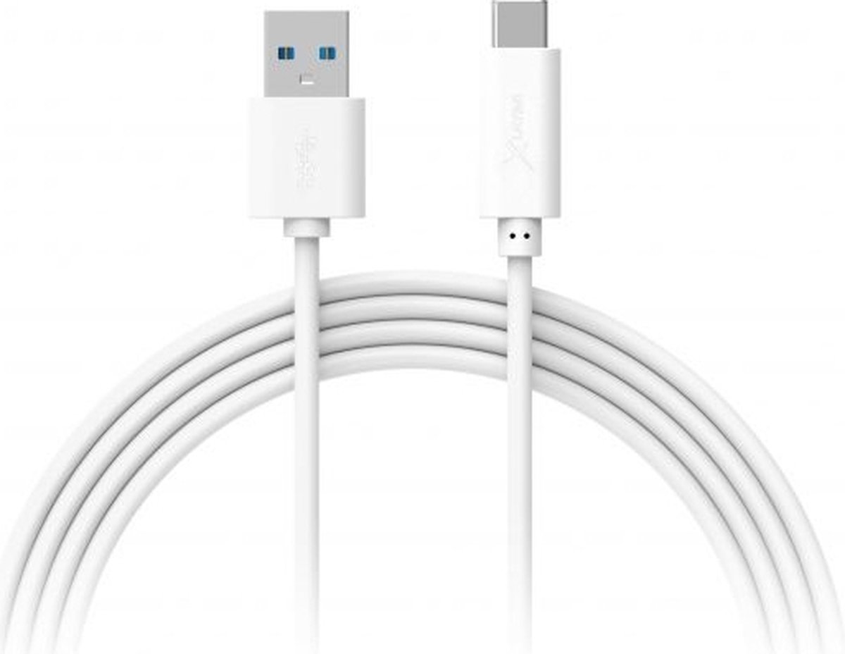 XLayer USB naar USB-C kabel - Oplaadkabel 3A voor USB-C apparaten - USB 3.0 5 Gb/s - 1 meter - wit