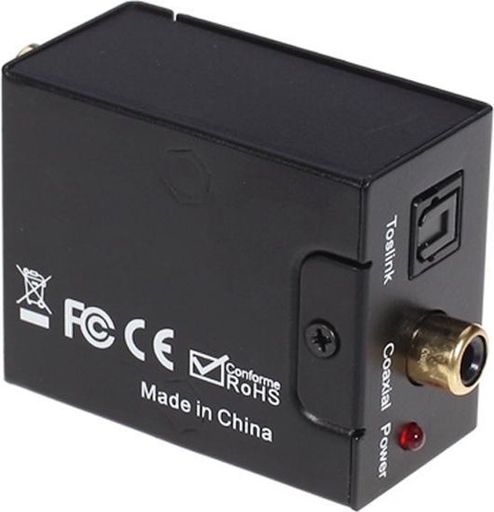 Convertisseur audio numérique coaxial optique vers analogique RCA (noir)