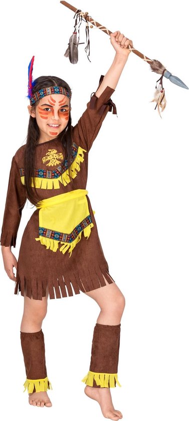 dressforfun - Meisjeskostuum indianenmeisje Eagle Eye 3-5y - verkleedkleding kostuum halloween verkleden feestkleding carnavalskleding carnaval feestkledij partykleding - 300574