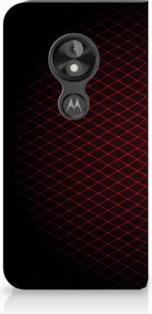 Motorola Moto E5 Play Hoesje met Magneet Geruit Rood
