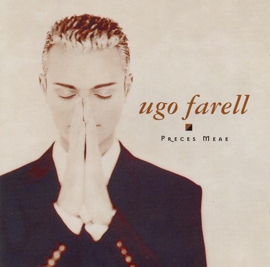 Ugo Farell, Preces Meae albumhoes met een man met gevouwen handen en gesloten ogen.