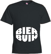 Mijncadeautje T-shirt - Bierbuik - unisex Zwart (maat L)
