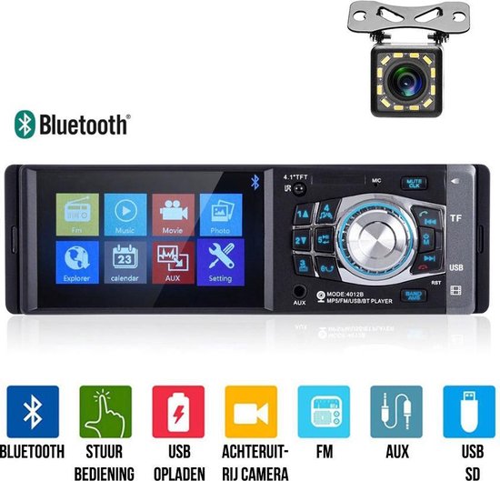 agenda Ritueel Mis Strex Autoradio 4.1" Scherm met Stuurbediening - Bluetooth / AUX / USB -  Incl.... | bol.com