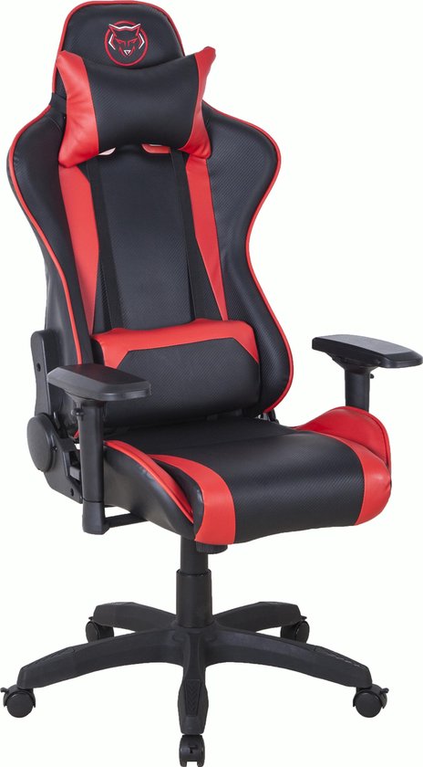 bol com qware gaming stoel seat pro taurus carbon look rood