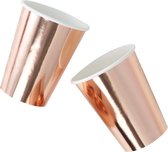 Wegwerp bekers - Rosé goud (8 stuks)
