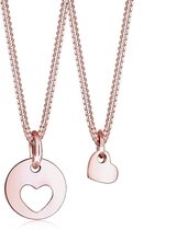 Elli Sieraden Set Moeder Kind Hart Love Basic 925 Zilver Roos Verguld