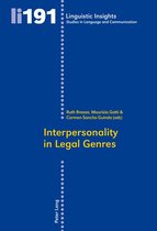 Linguistic Insights 191 - Interpersonality in Legal Genres